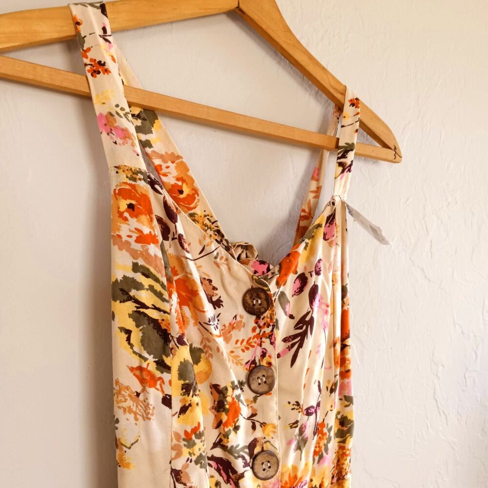 Angie NWT Cottagecore Floral Maxi Dress M Halter Neck Boho Summer Style New - Picture 2 of 9